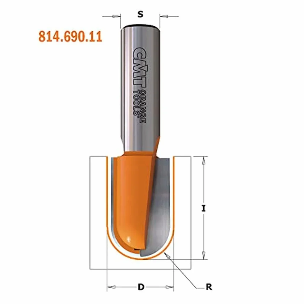 CMT 914.095.11 Fresa a Raggio Convesso in Hw, Grigio/Arancio
