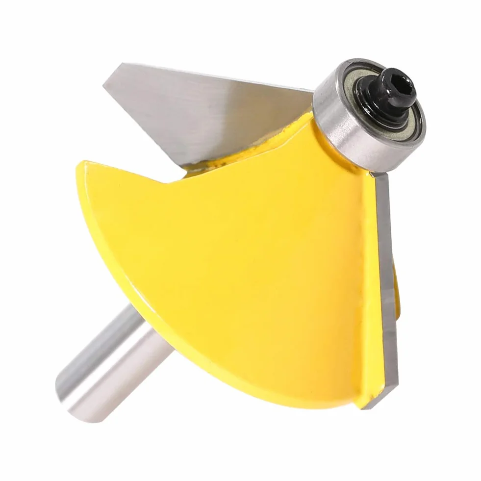Punta per router smussatura/bisello a 45 gradi con gambo da 8mm, fresa per smussatura fresa per scanalature punta per router strumento per taglio del legno con cuscinetto a sfera
