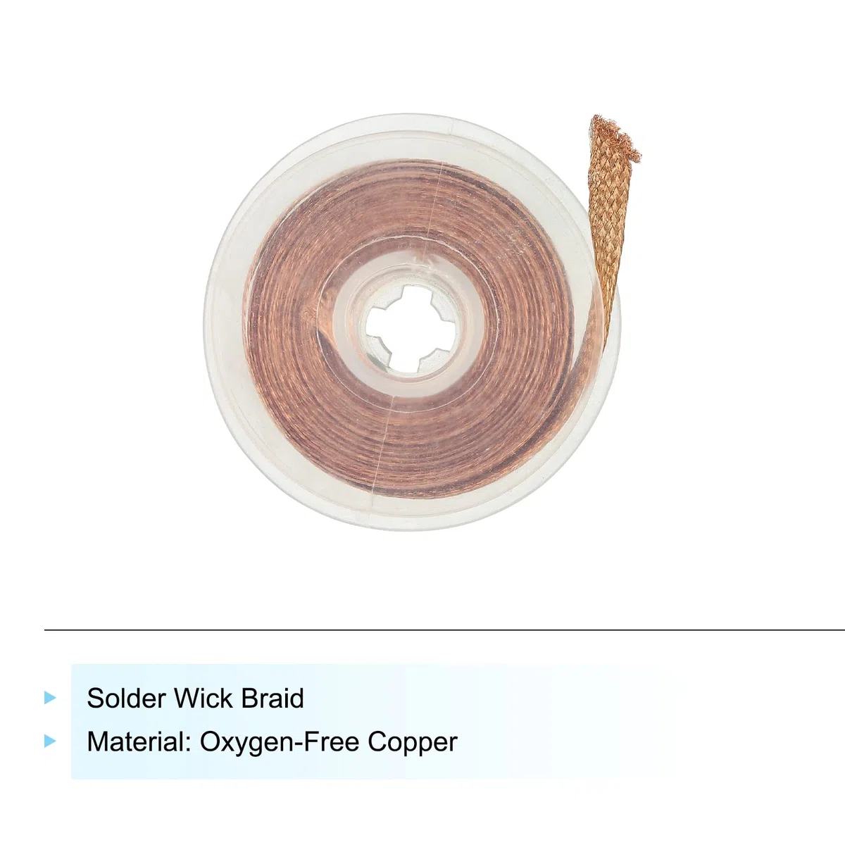 sourcing map Treccia di stoppino dissaldante No-Clean Braid 0,14 pollici Larghezza 9,84 piedi Lunghezza per rimuovere la saldatura componenti elettrici 1 confezione