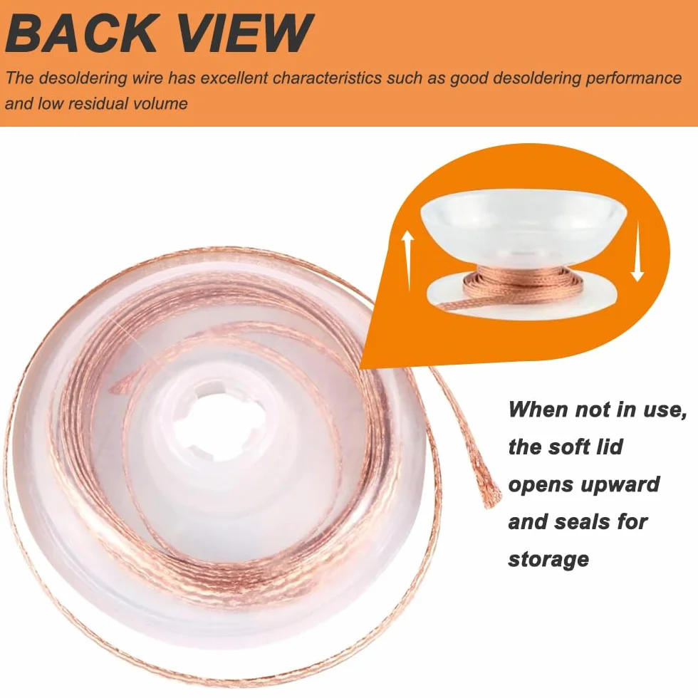 Solder Wick Braid with Flux and Desoldering Sucker, 4mm Width Desoldering Wick with Flux No-Clean Soldering Wick Remover Tool Solder Sucker (2 Pack, 3M/10FT)