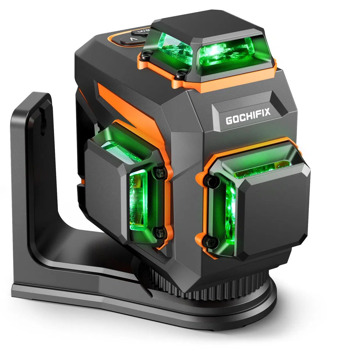 GOCHIFIX Livella Laser Verde Autolivellante 3x360 a 12 Linee con Tubo Laser Sharp 520 Batteria Ricaricabile da 5,2 Ah Modalità a Impulsi Ideale per Costruzioni e Livellamenti di Precisione