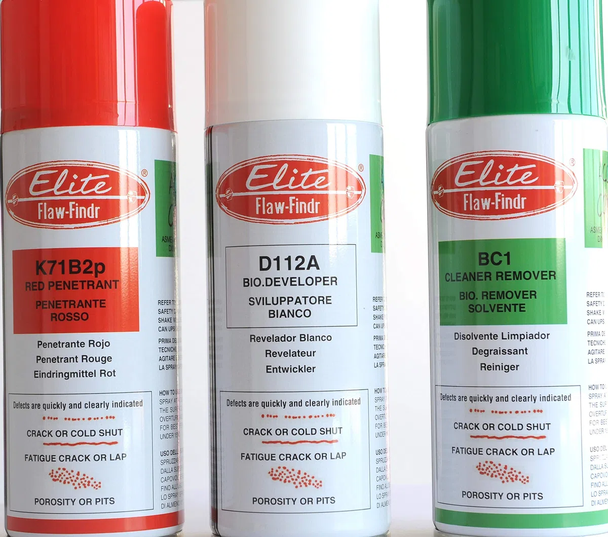 LIQUIDO PENETRANTE, PULITORE, RILEVATORE per CRICCHE e altri DIFETTI su SALDATURE e su Tutti i Materiali - Bombole Spray 400 ml - Il Kit per Iniziare COMPLETO