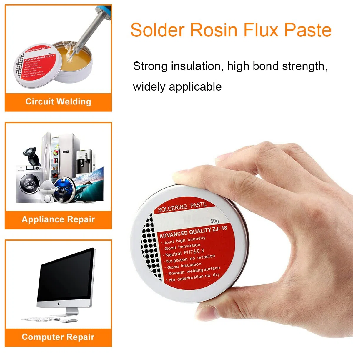 Pasta Per Saldature, Flusso Di Pasta, Pasta Per Saldatura a Stagno, Grasso Saldatura a Stagno, Pasta Di Stagno Per Saldatura, Pasta Saldante Stagno, Pasta Saldante No-Clean Flussante Ecologica, 50g