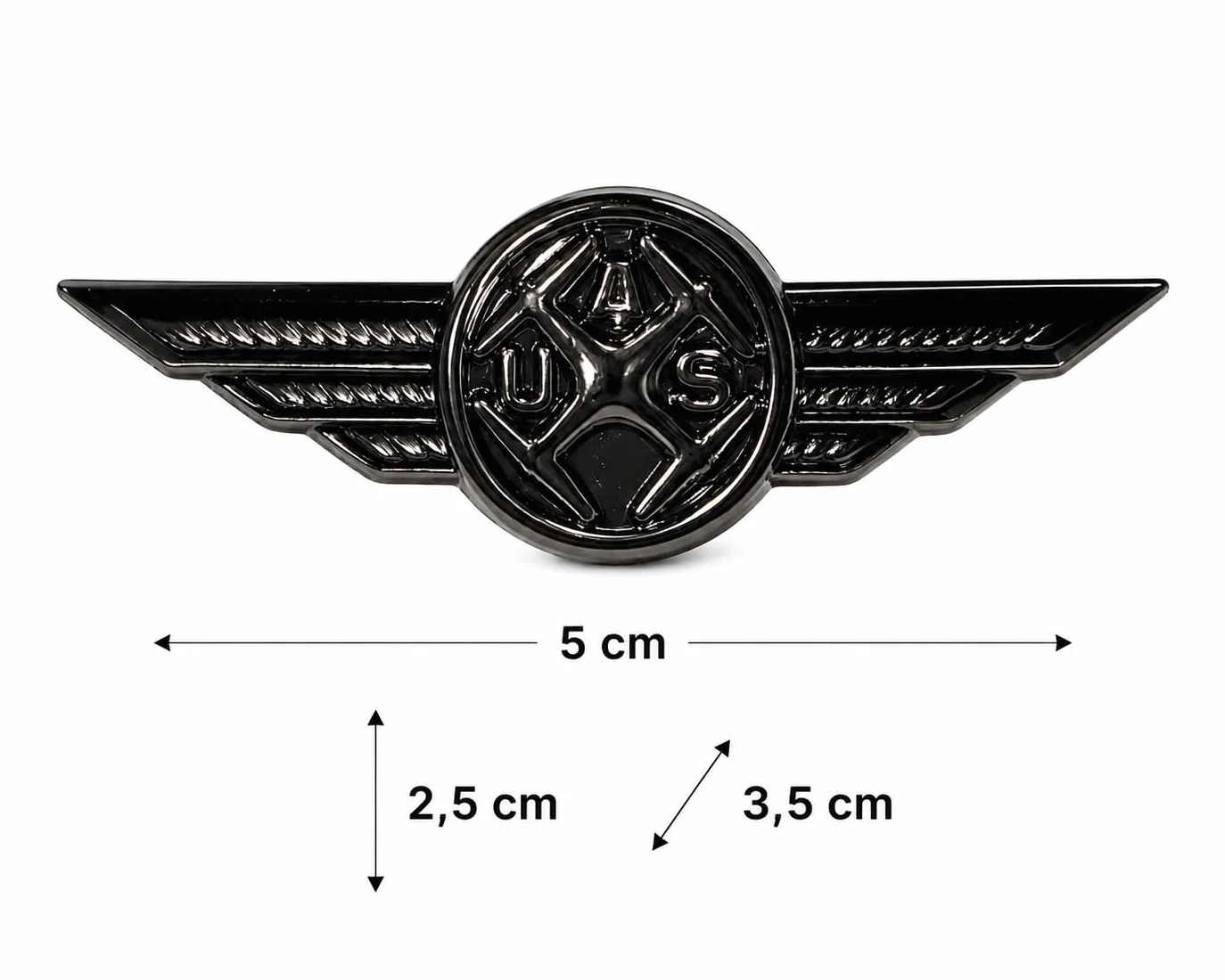 Brevetto Pilota Drone UAS misura media cm 5 - Distintivo Wings UAS Operator - Spilla in scatola elegante