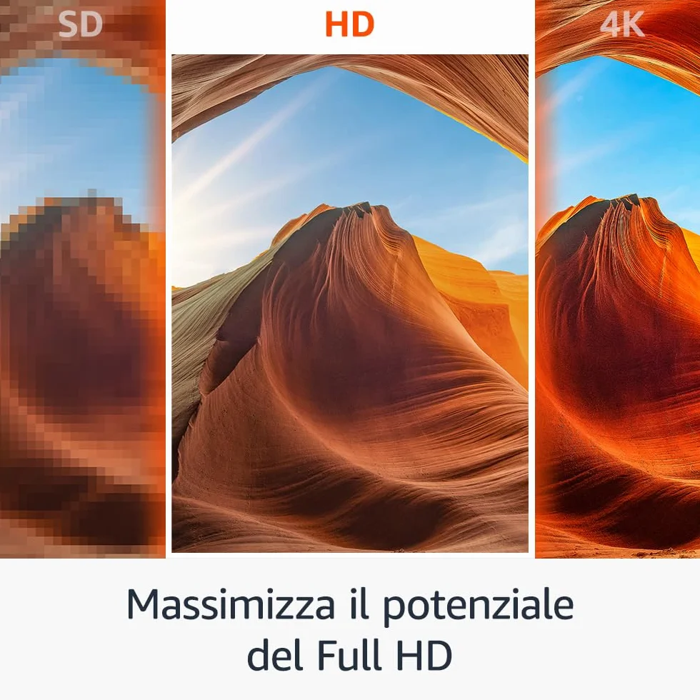 Amazon Fire TV Stick HD, TV gratuita e in diretta, telecomando vocale Alexa, controlli per Casa Intelligente, streaming HD