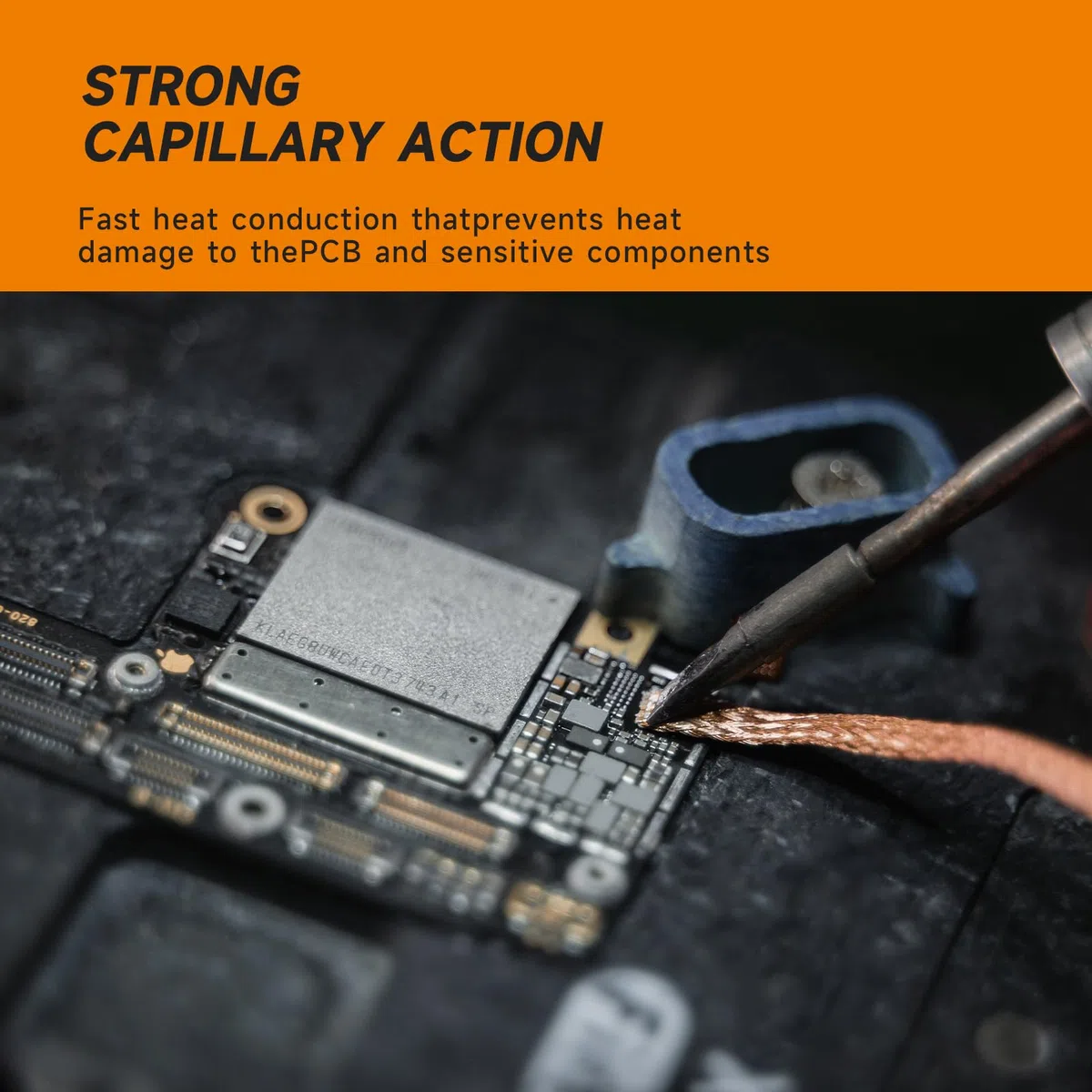 TOWOT strumento di rimozione dello stoppino per saldare, Treccia di stoppino per saldare (rotolo di filo) e smontaggio di componenti elettrici (2,0mm, 3.0m).