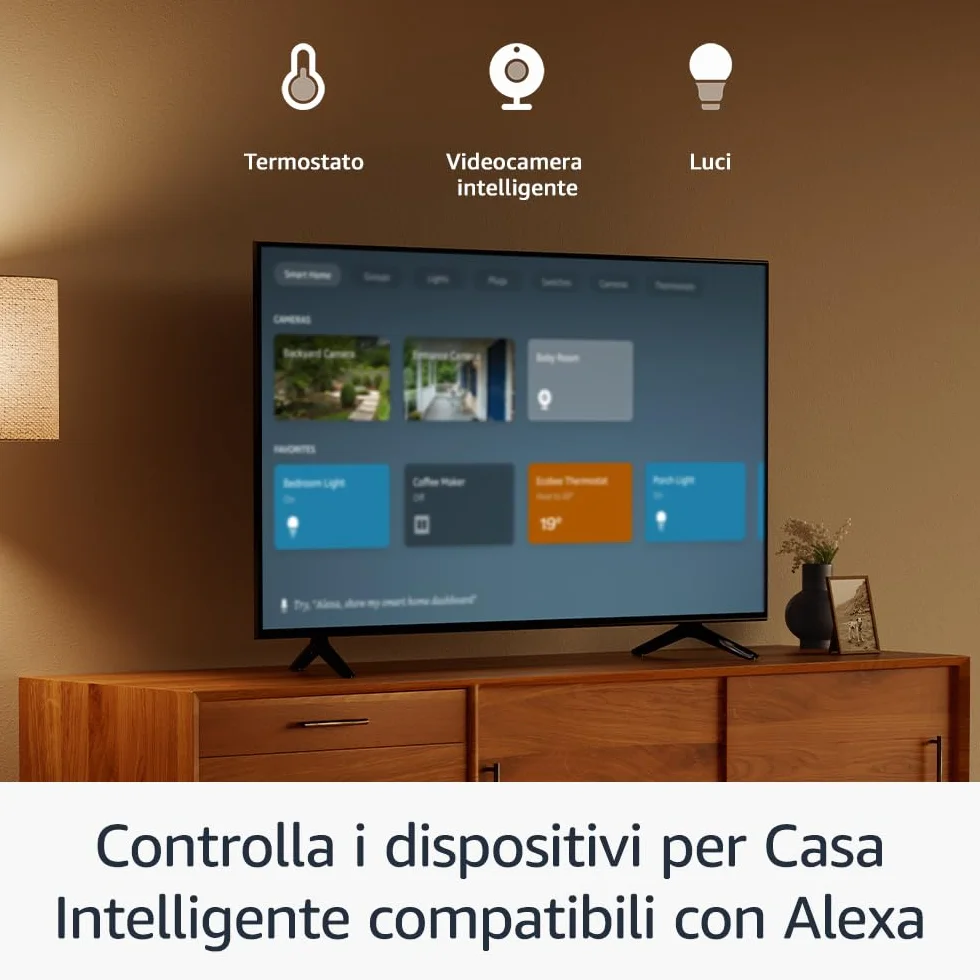 Amazon Fire TV Stick HD, TV gratuita e in diretta, telecomando vocale Alexa, controlli per Casa Intelligente, streaming HD