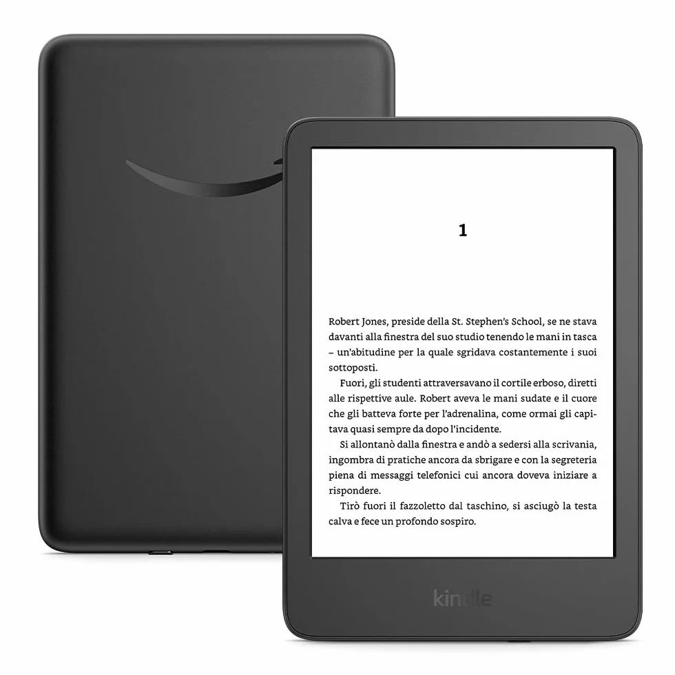 Amazon Kindle (Ultimo modello) - Il più leggero e compatto, con schermo antiriflesso, cambio pagina più rapido, illuminazione frontale regolabile - 16 GB - Con pubblicità - Nero