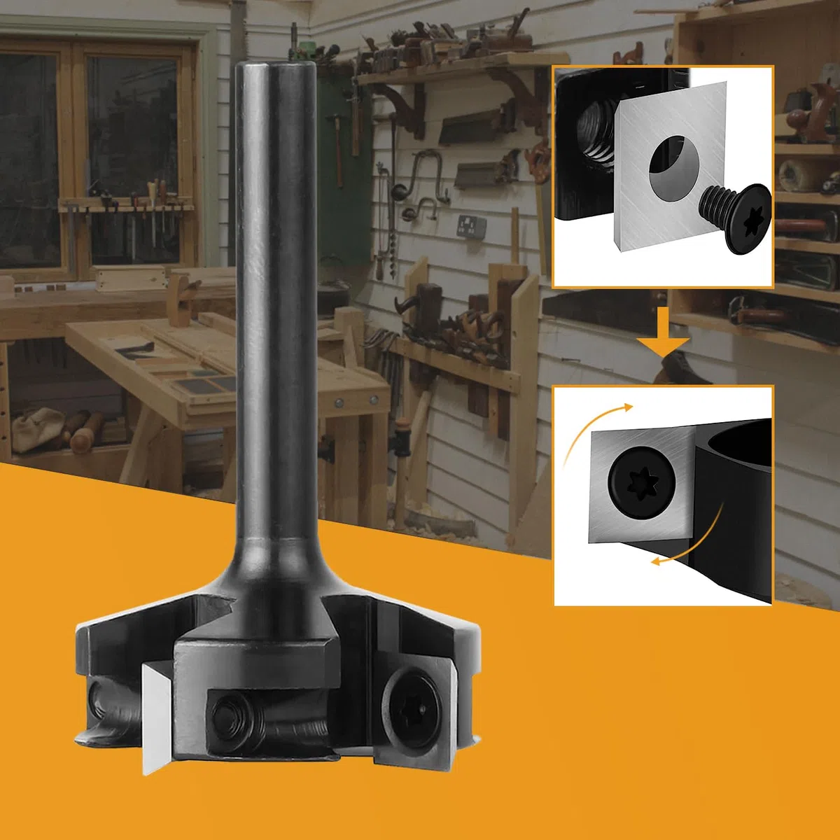 SpeTool Punta per fresa Spoilboard 8 mm, 40 mm, 4-ali, piallatura, lastre di legno