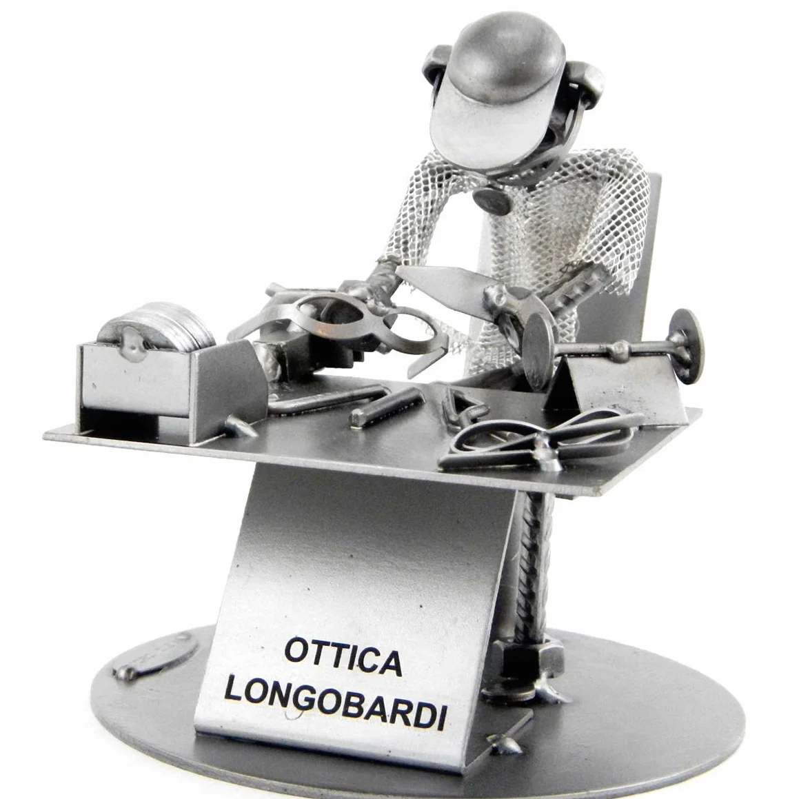 OTTICO IN METALLO CON VITI BULLONI CHIODI DI METAL IDEA - IDEA REGALO ORIGINALE - 100% ARTIGIANALE - MADE IN ITALY - PERSONALIZZABILE