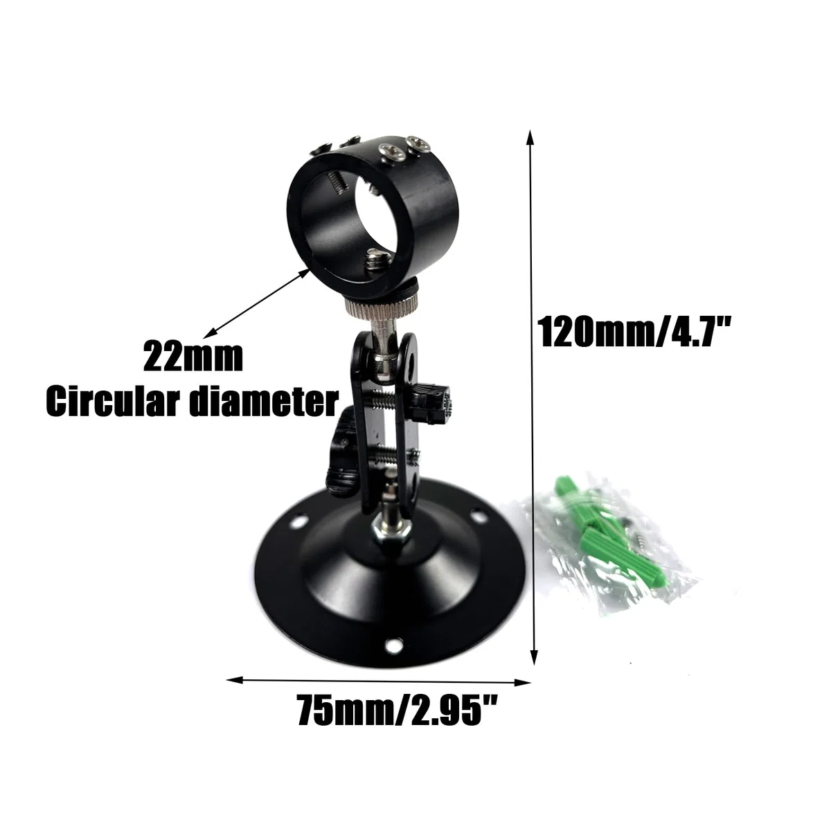 Parentesi di posizionamento laser Staffa di fissaggio del modulo laser Staffa di posizionamento regolabile a 360 gradi 22 mm (22 mm-2-packs)