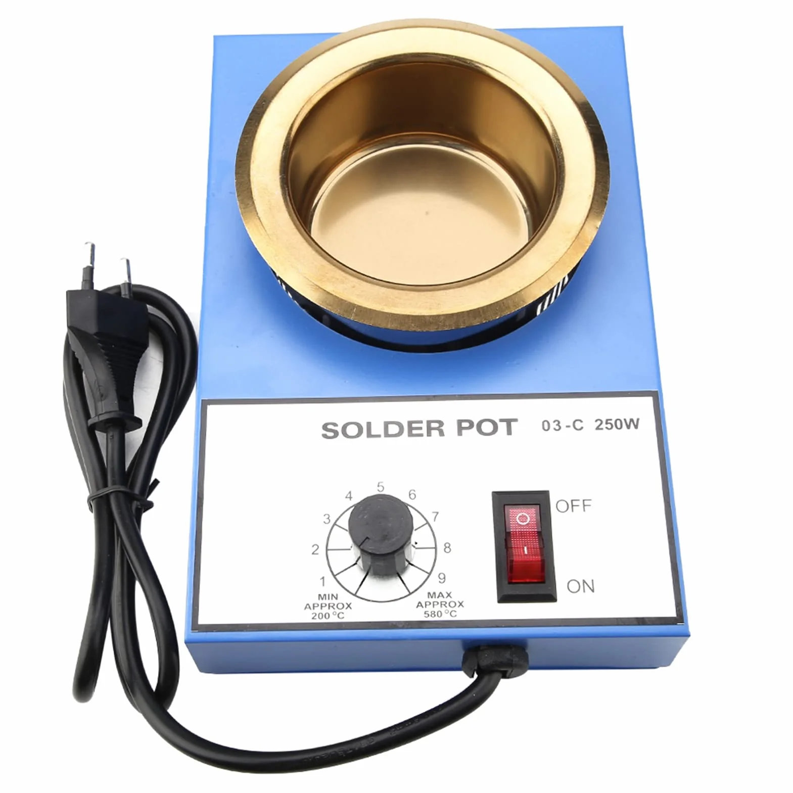 220V Saldatura Pentola Saldatura Stabilità Riscaldamento Bagno Dissaldante per Colata Fusione Fusione Raffinazione (spina UE) (250W)