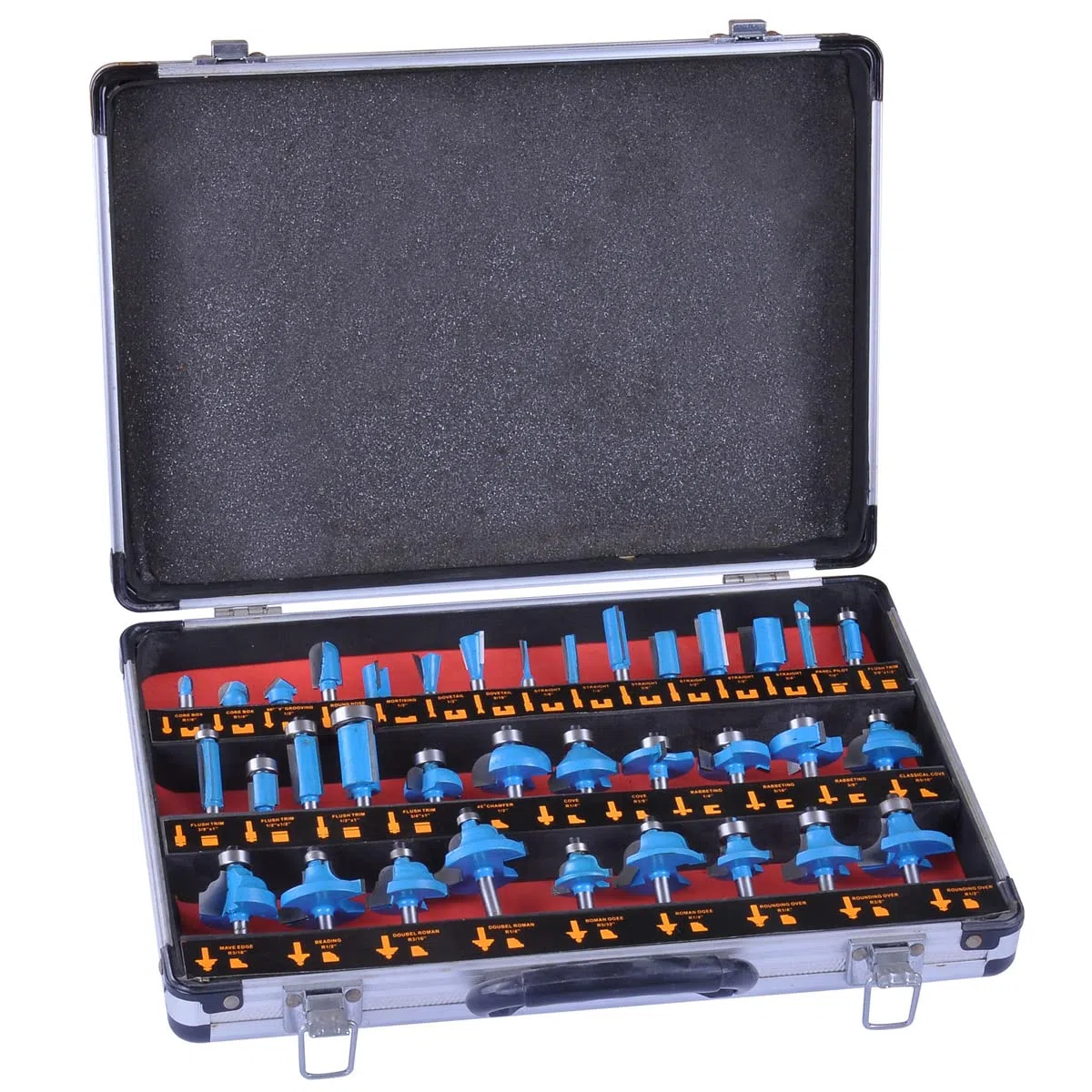 Tooloflife, set da 35 pezzi di punte per fresa con punta in carburo, kit di frese per la lavorazione del legno, frese per fresatura, utensili per trapano per fresa elettrica e trimmer