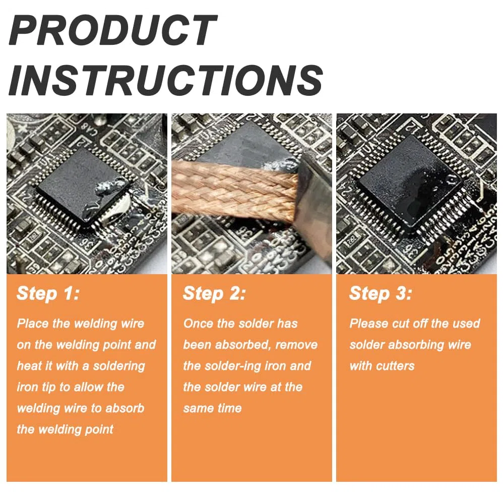 Solder Wick Braid with Flux and Desoldering Sucker, 4mm Width Desoldering Wick with Flux No-Clean Soldering Wick Remover Tool Solder Sucker (2 Pack, 3M/10FT)