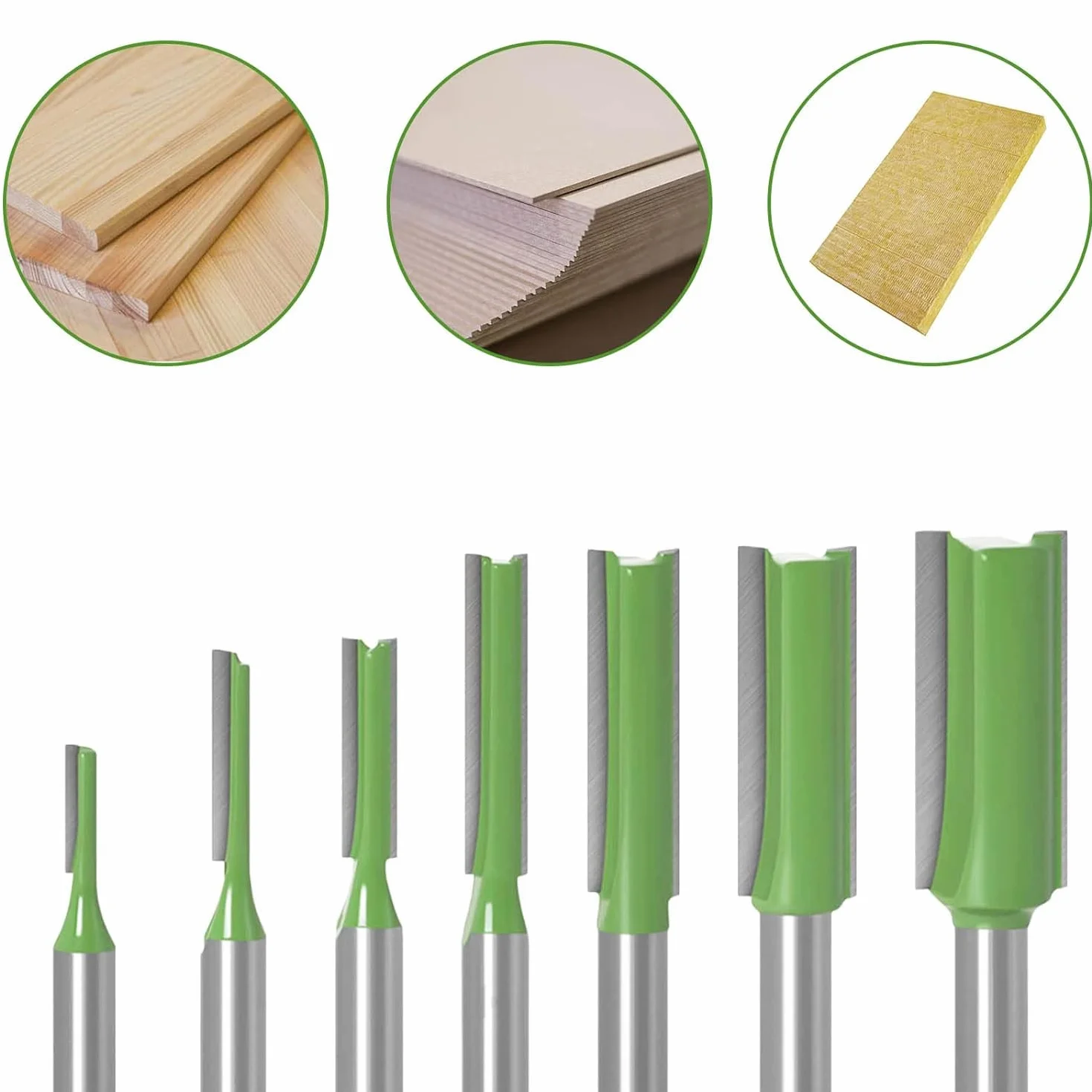 Set di frese per fresatrice, per taglio legno, fresa per scanalature in lega gambo 6mm, per lavorazione del legno fai da te, 7 pezzi