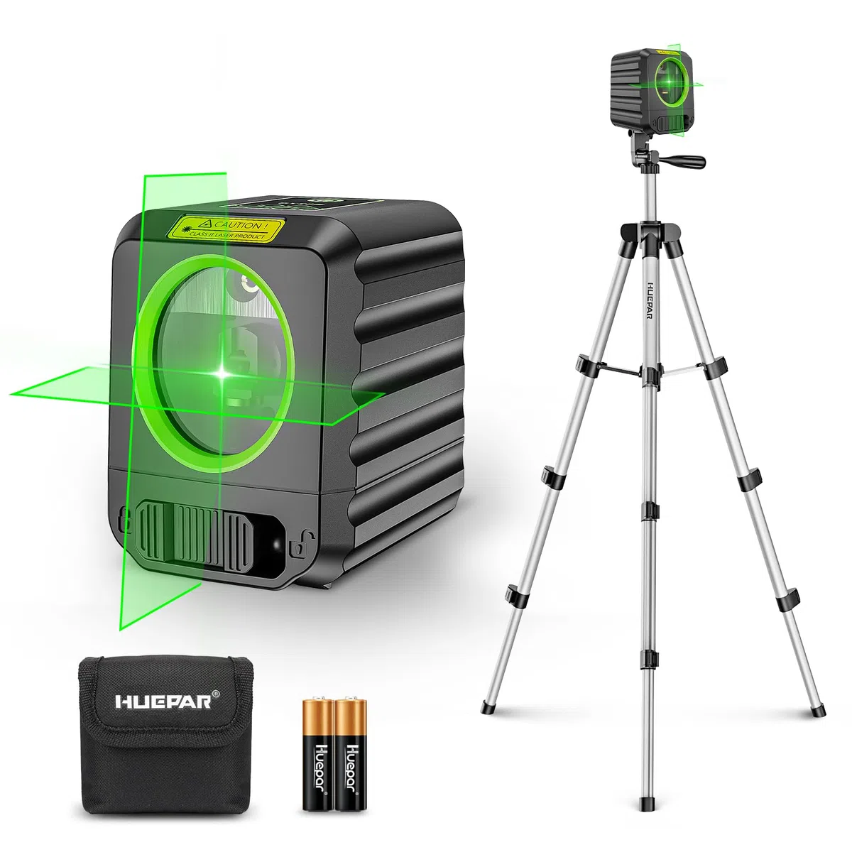 [nuovo aggiornamento]Laser a linea trasversale fai-da-te con 100cm treppiede,strumento di livello laser autolivellante Huepar 30M,laser a linea trasversale verde per appendere quadri, piastrelle-B011