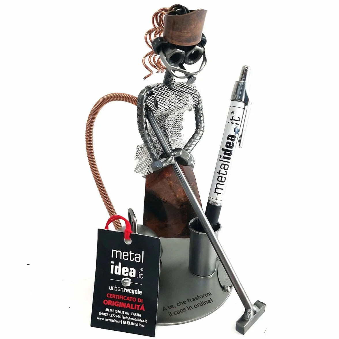 Metal idea CASALINGA in Metallo con Viti BULLONI Chiodi Idea Regalo Originale - 100% Artigianale - Made in Italy - Personalizzabile