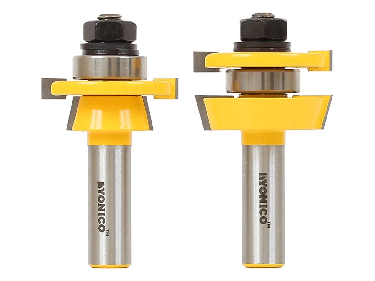 Yonico 12249 rail and stile router bit set with 1/5,1 cm Shank, pezzi