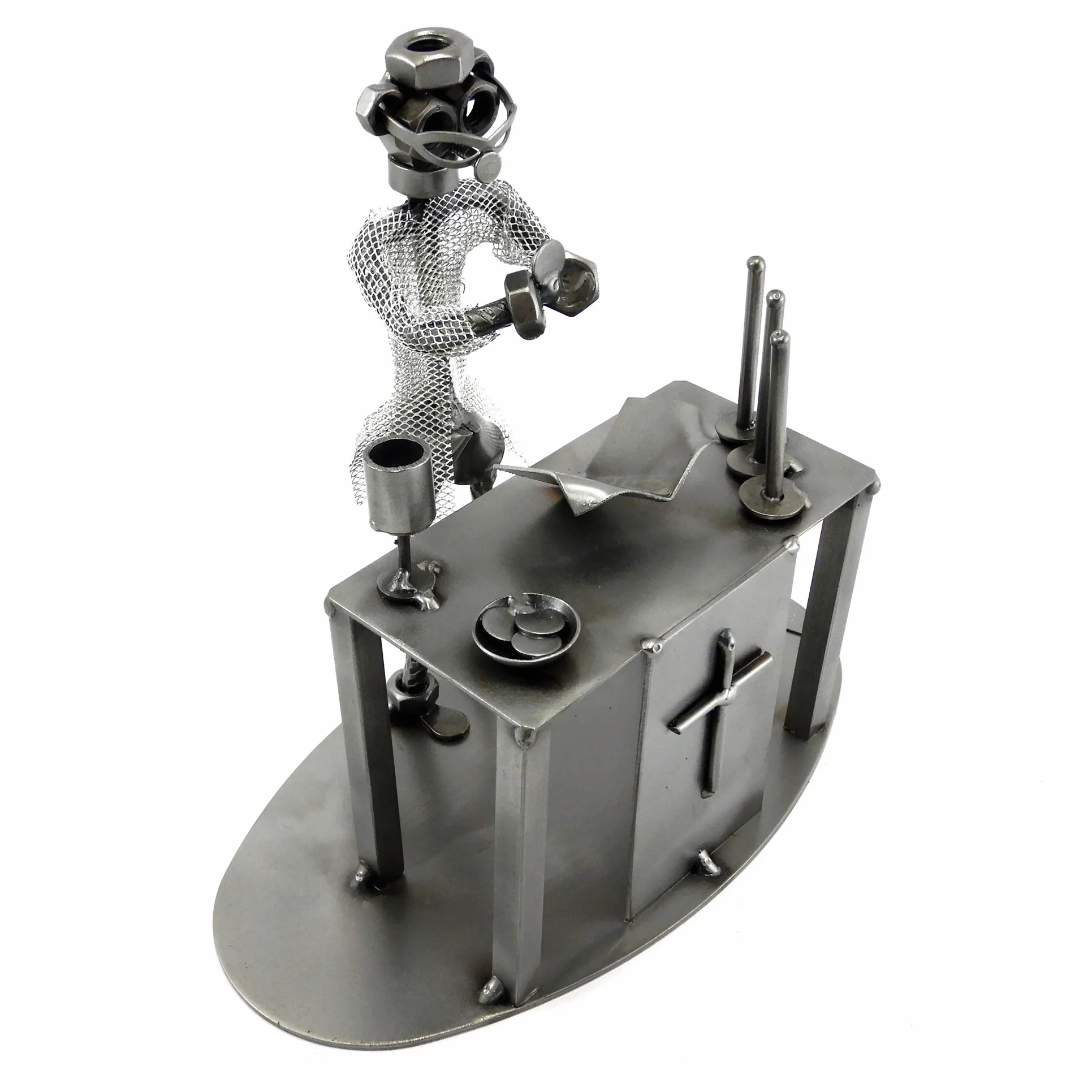 SACERDOTE - PRETE IN METALLO CON VITI BULLONI CHIODI DI METAL IDEA - IDEA REGALO ORIGINALE - 100% ARTIGIANALE - MADE IN ITALY - PERSONALIZZABILE
