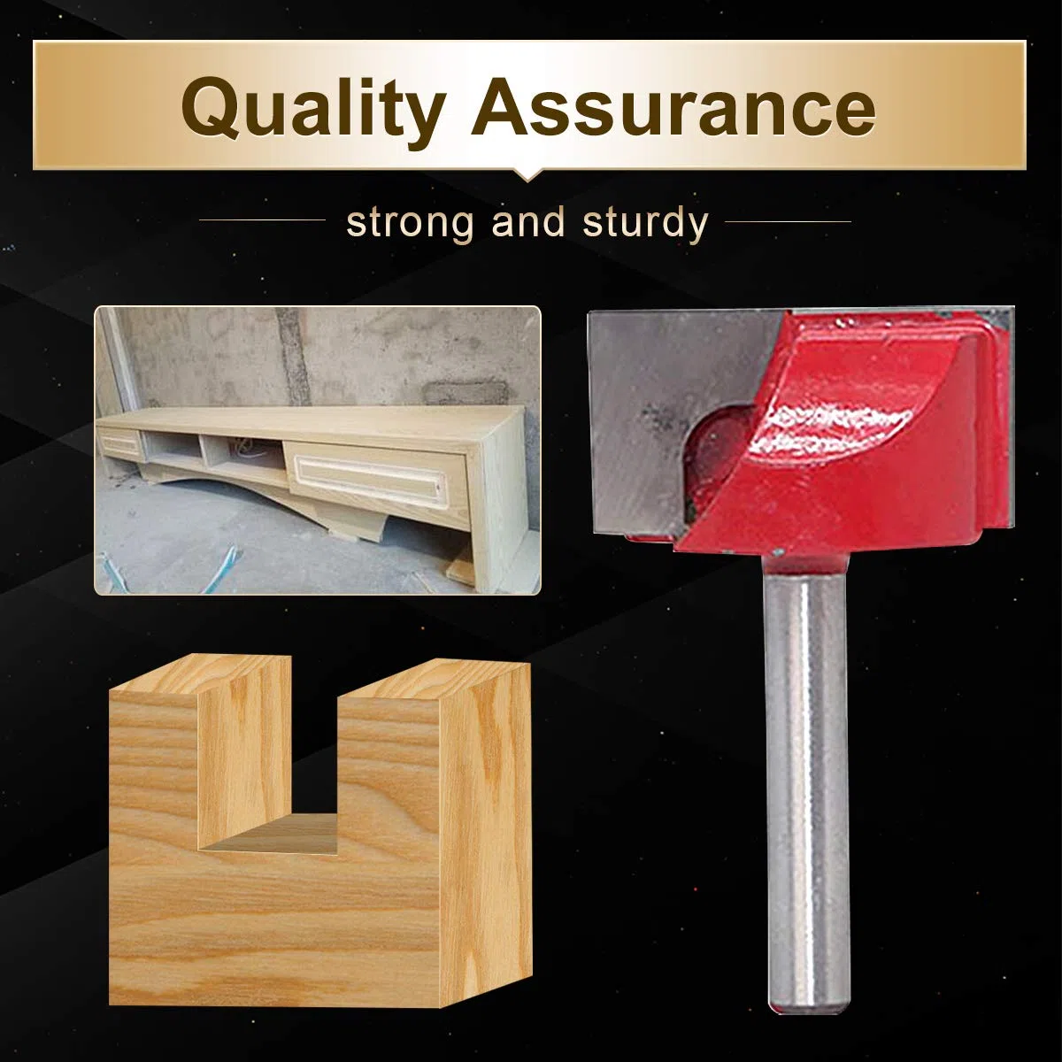 KATUR Punta Del Router Per La Pulizia Del Fondo Per La Piallatura Di Superfici, Punta In Metallo Duro Con Doppio Flauto Con Codolo Da 6 mm, Fresa Per Intaglio Del Legno (Larghezza 30 mm)